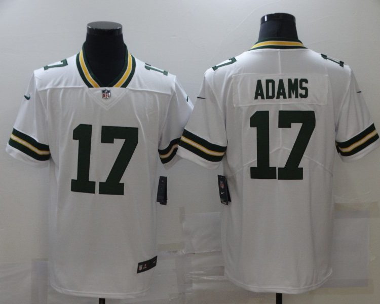 Men's Green Bay Packers Davante Adams #17 White Team Jersey