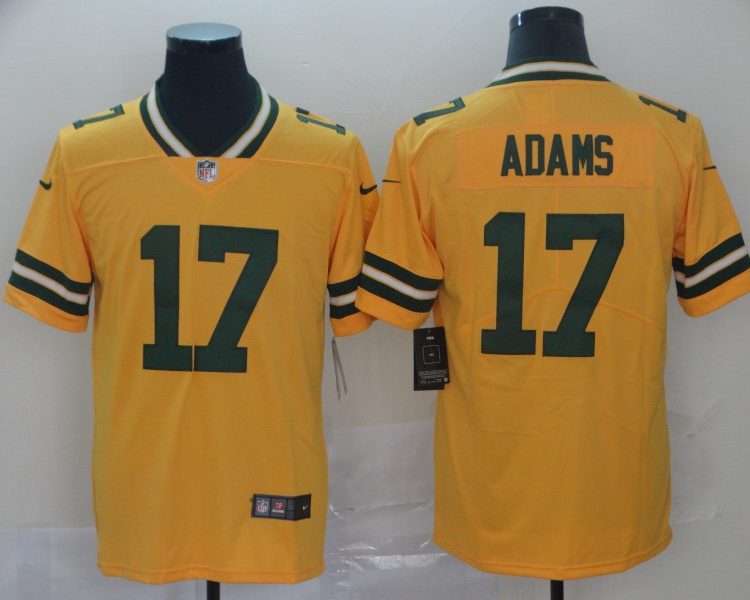 Men's Green Bay Packers Davante Adams #17 Yellow Inverted Legend Jersey