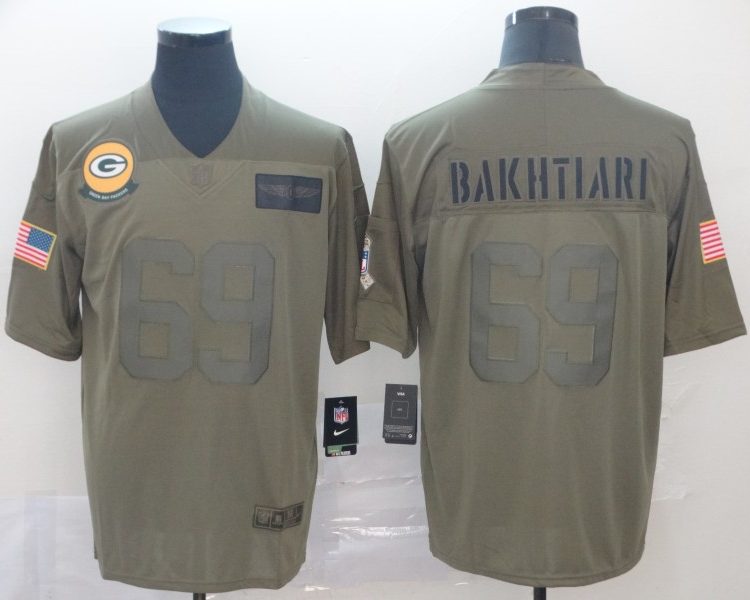Men's Green Bay Packers David Bakhtiari #69 Brown Jersey