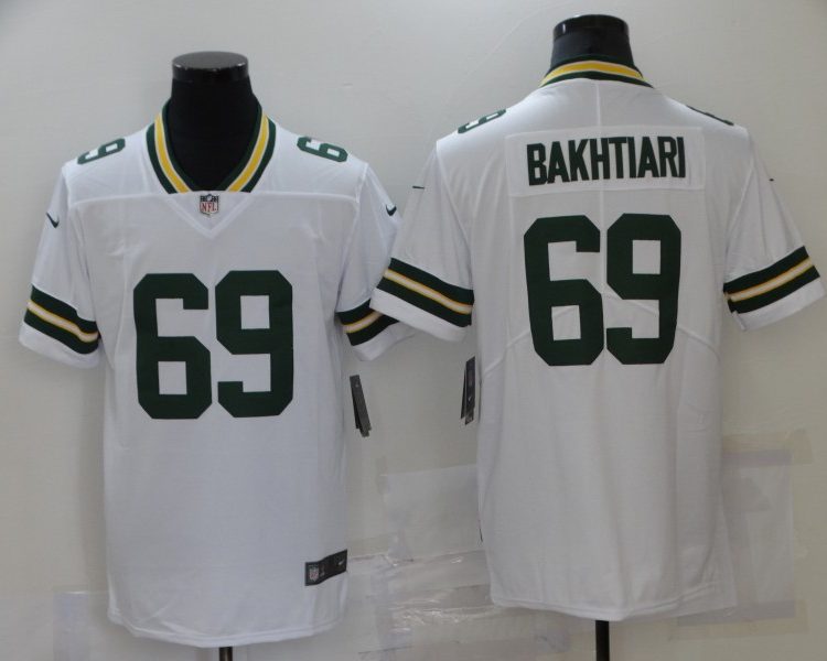 Men's Green Bay Packers David Bakhtiari #69 White Jersey