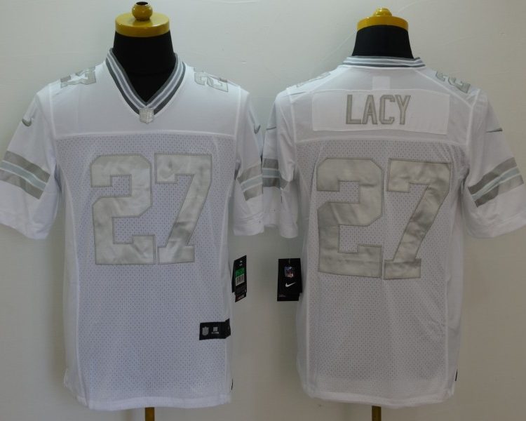 Men's Green Bay Packers Eddie Lacy #27 White Jersey