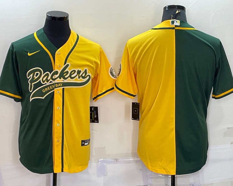 Men's Green Bay Packers Green/Yellow Blank Jersey