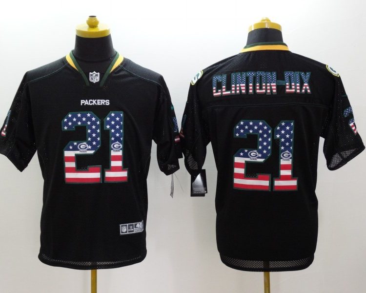 Men's Green Bay Packers Ha Ha Clinton-Dix #21 Black Jersey