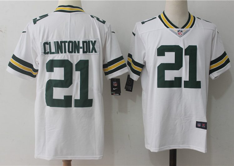 Men's Green Bay Packers Ha Ha Clinton-Dix #21 White Jersey