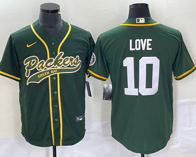 Men's Green Bay Packers Jordan Love #10 Green Jersey Joint Edition