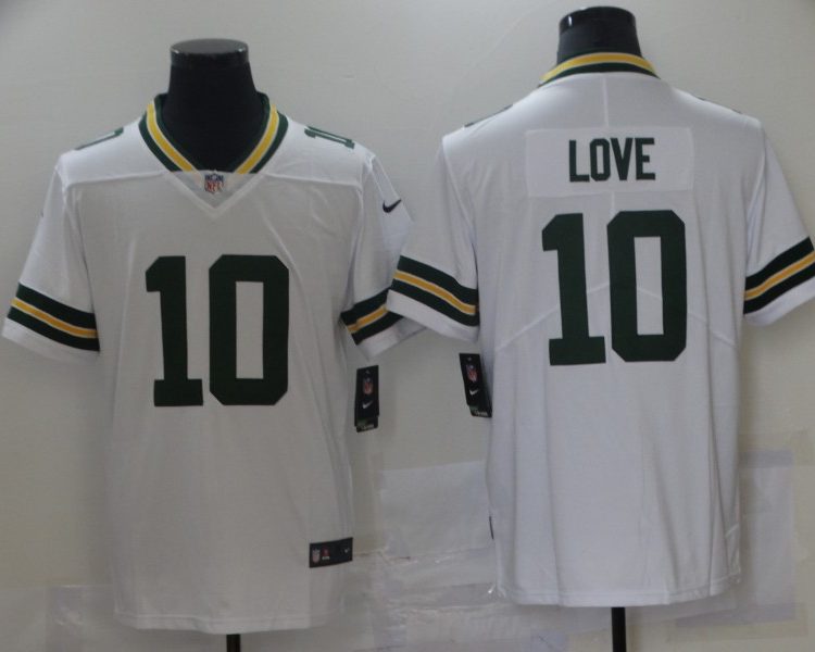 Men's Green Bay Packers Jordan Love #10 White Jersey