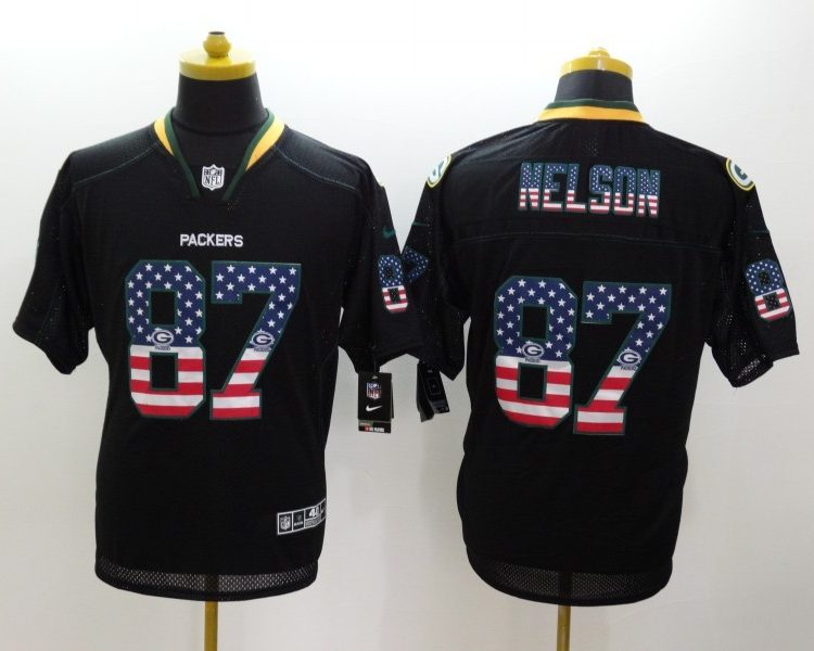 Men's Green Bay Packers Jordy Nelson #87 Black Jersey