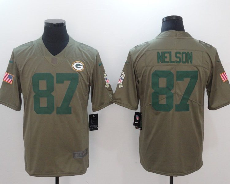 Men's Green Bay Packers Jordy Nelson #87 Brown Jersey