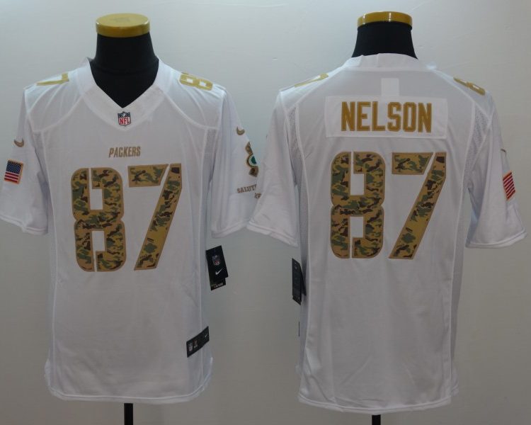 Men's Green Bay Packers Jordy Nelson #87 White Jersey
