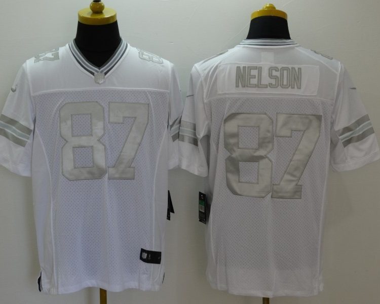 Men's Green Bay Packers Jordy Nelson #87 White Jersey
