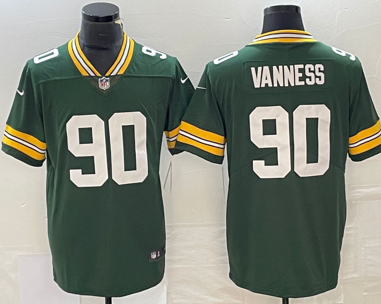 Men's Green Bay Packers Lukas Van Ness #90 Green 2023 NFL Draft First Round Pick Jersey