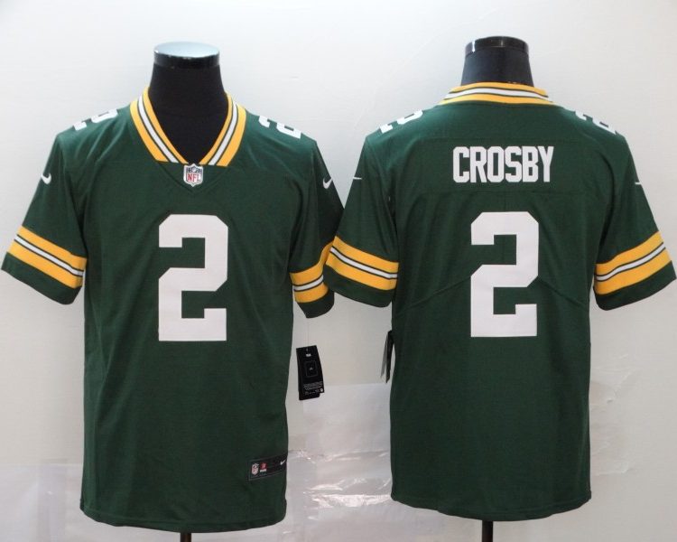 Men's Green Bay Packers Mason Crosby #2 Green Jersey