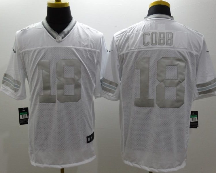 Men's Green Bay Packers Randall Cobb #18 White Jersey