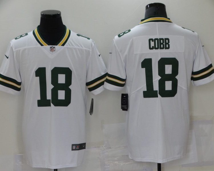 Men's Green Bay Packers Randall Cobb #18 White Jersey