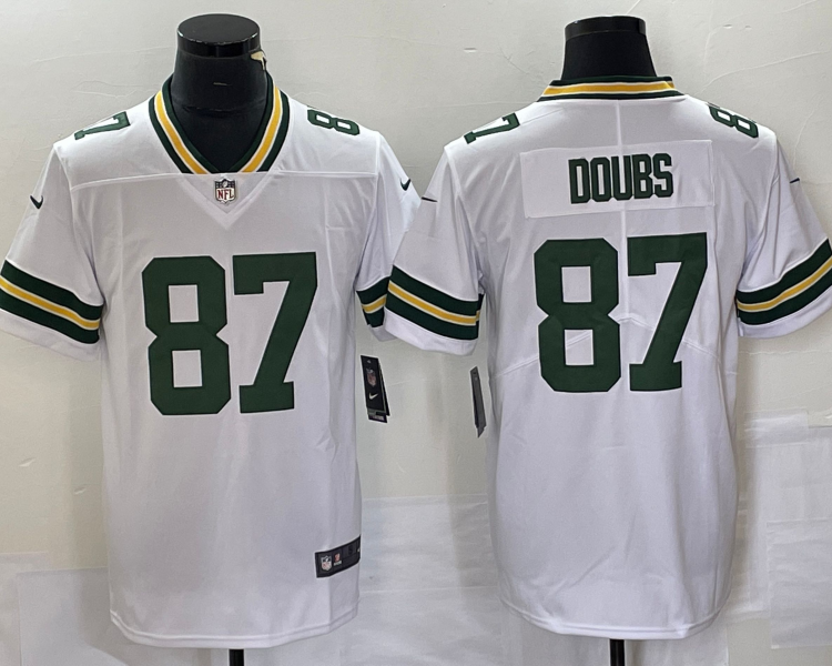 Men's Green Bay Packers Romeo Doubs #87 White Jersey