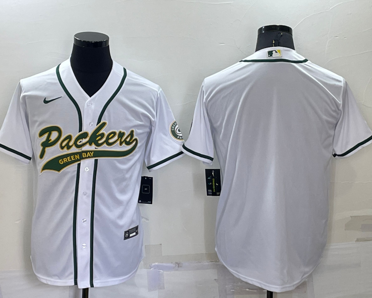 Men's Green Bay Packers White Blank Jersey