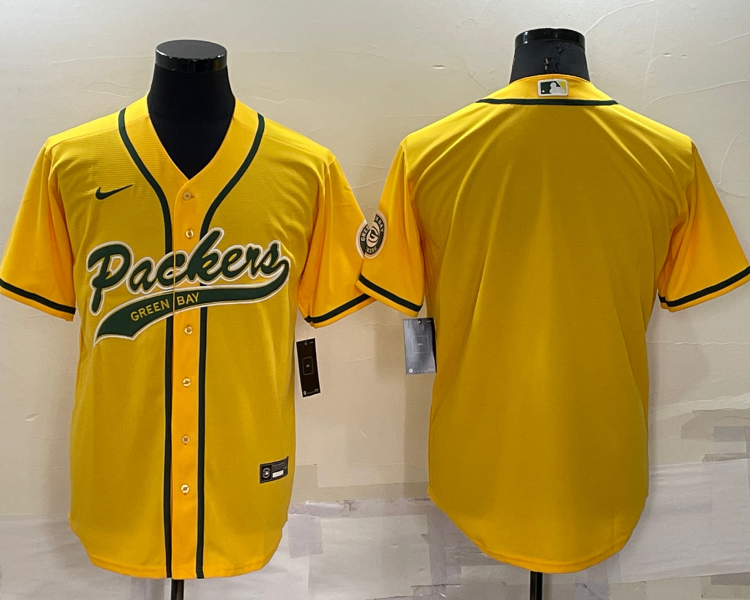 Men's Green Bay Packers Yellow Blank Jersey