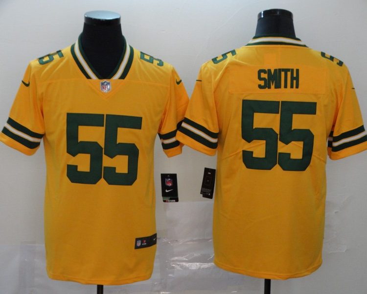 Men's Green Bay Packers Za'Darius Smith #55 Yellow Inverted Legend Jersey