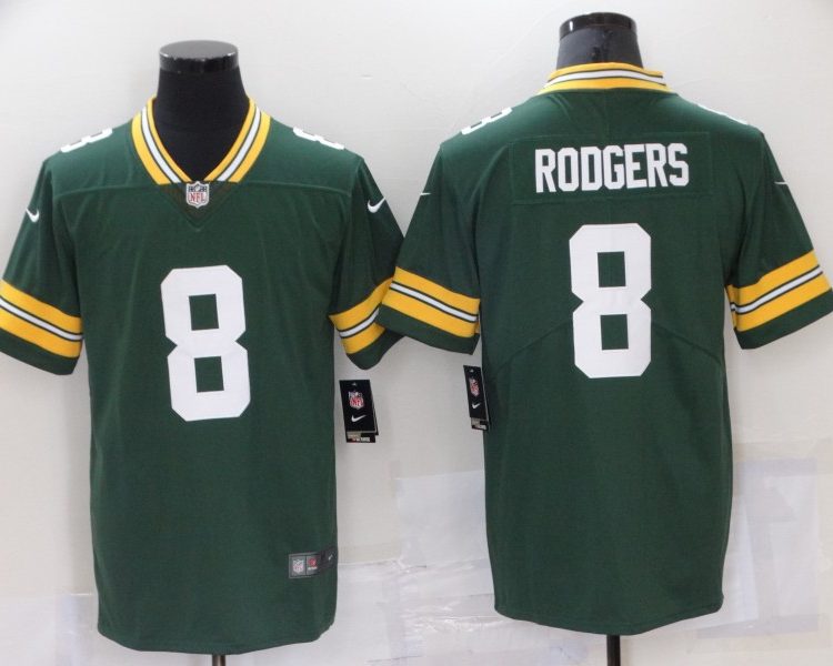 Men's Green Bay Packers Aaron Rodgers #8 Green Jersey