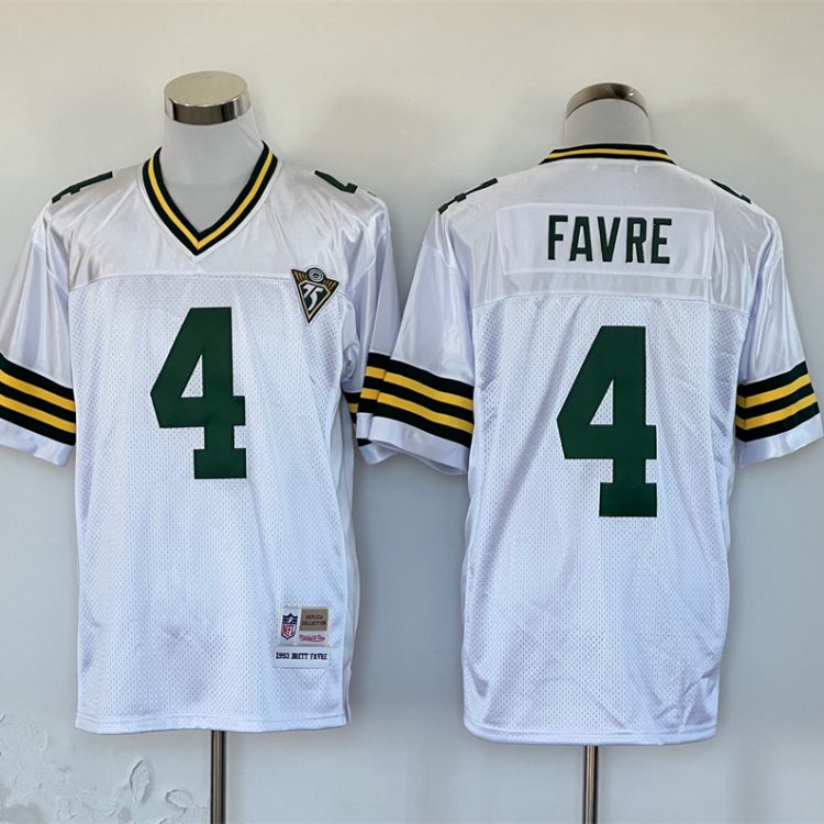 Men's Green Bay Packers Brett Favre Mitchell & Ness White Legacy Jersey