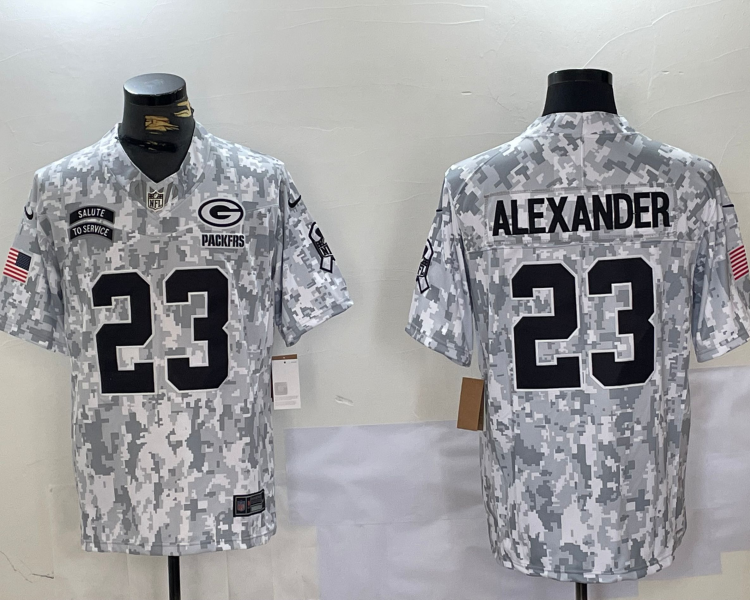 Men's Green Bay Packers Jaire Alexander #23 Arctic Camo 2024 Salute to Service Limited Jersey