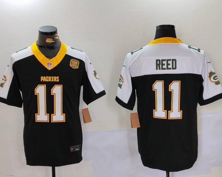 Men's Green Bay Packers Jayden Reed #11 Black Jersey