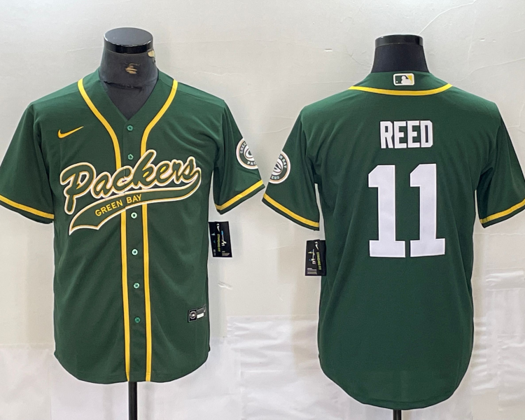 Men's Green Bay Packers Jayden Reed #11 Green Jersey Joint Edition