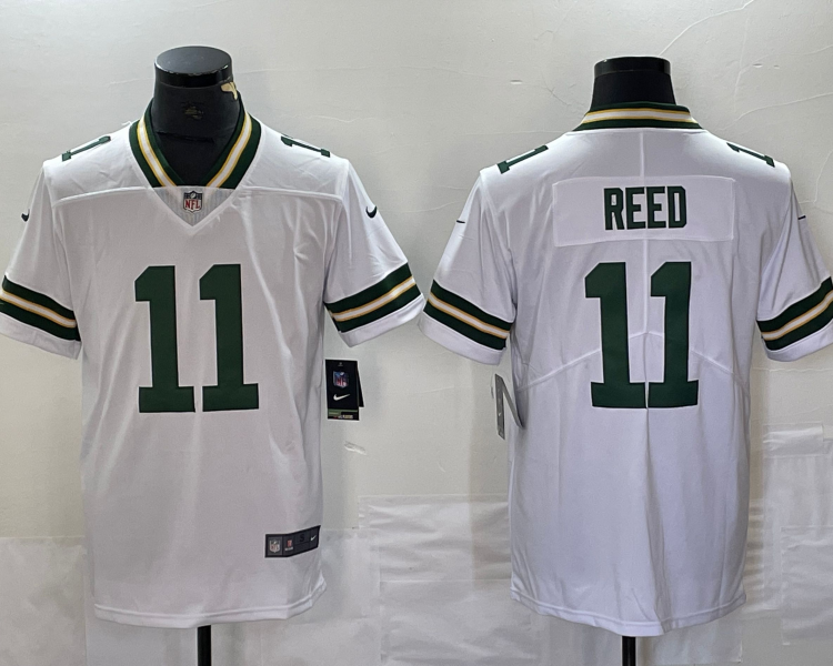 Men's Green Bay Packers Jayden Reed #11 White Jersey