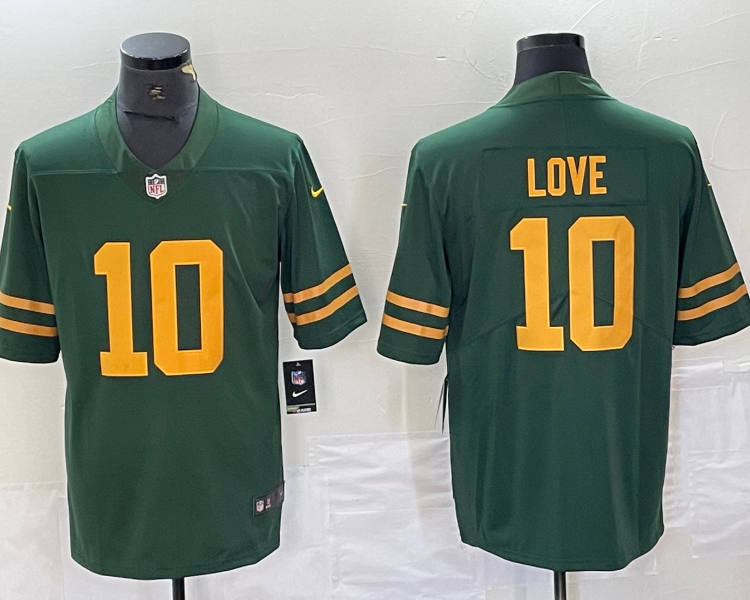 Men's Green Bay Packers Jordan Love #10 Green Alternate Jersey