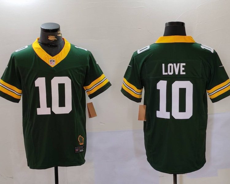Men's Green Bay Packers Jordan Love #10 Green Jersey