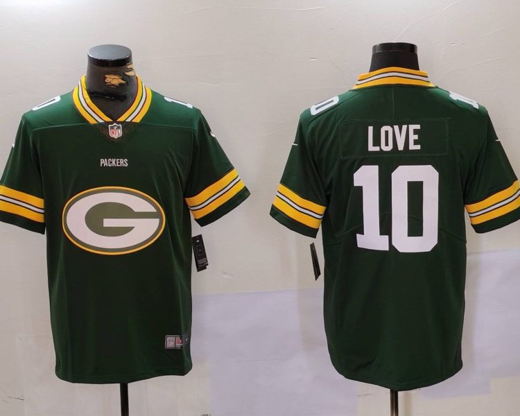Men's Green Bay Packers Jordan Love #10 Green Jersey
