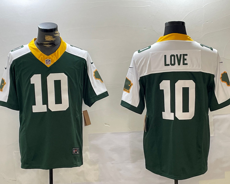 Men's Green Bay Packers Jordan Love #10 Green Team Jersey