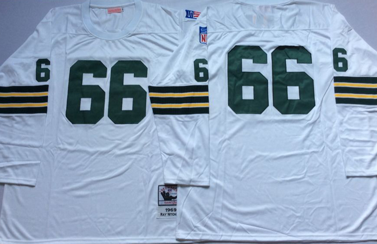 Men's Green Bay Packers Ray Nitschke Mitchell & Ness White Legacy Jersey