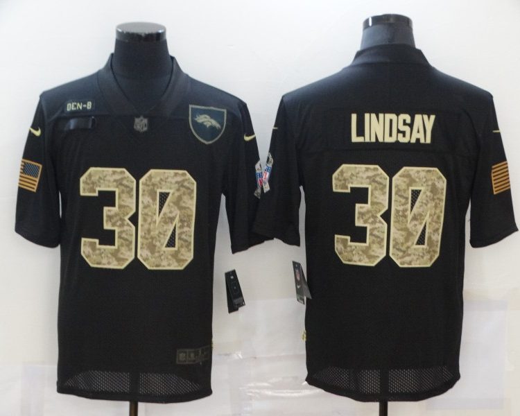 Men's Denver Broncos #30 Phillip Lindsay Black Jersey