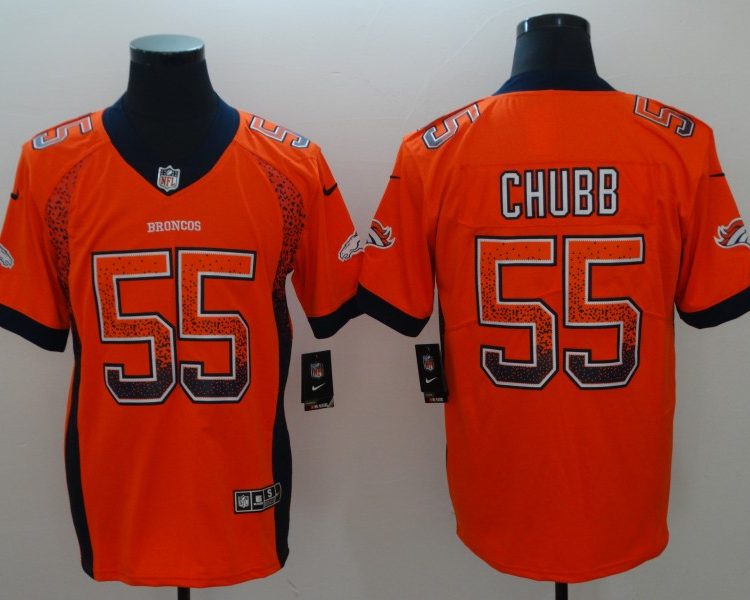 Men's Denver Broncos Bradley Chubb #55 Orange Jersey