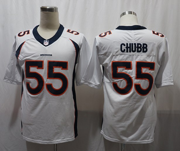 Men's Denver Broncos Bradley Chubb #55 White Jersey