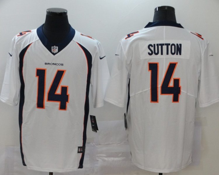 Men's Denver Broncos Courtland Sutton #14 White Jersey