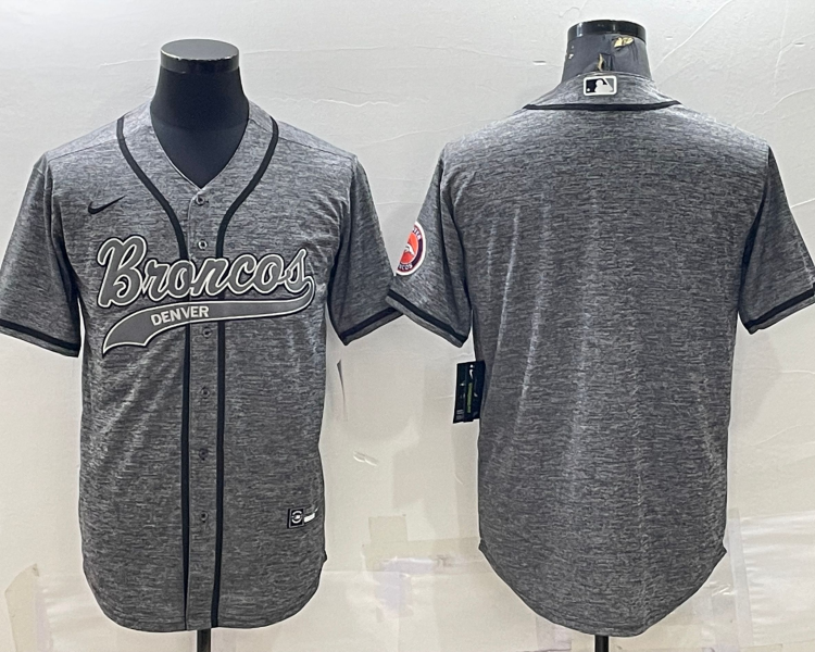 Men's Denver Broncos Gray Blank Jersey