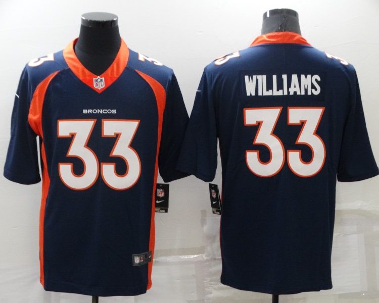 Men's Denver Broncos Javonte Williams #33 Navy Jersey