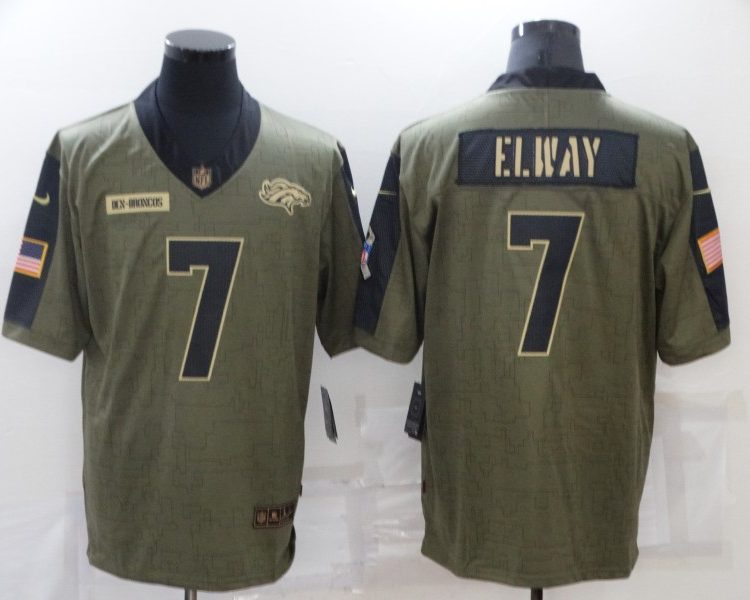 Men's Denver Broncos John Elway #7 Brown Jersey