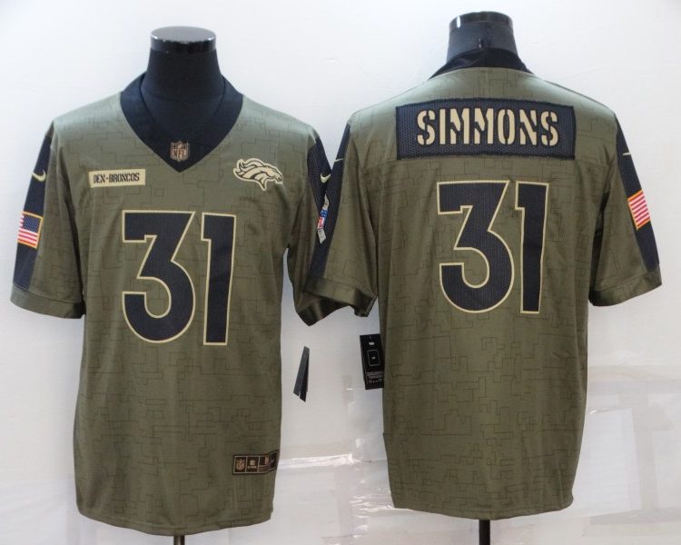 Men's Denver Broncos Justin Simmons #31 Brown Jersey