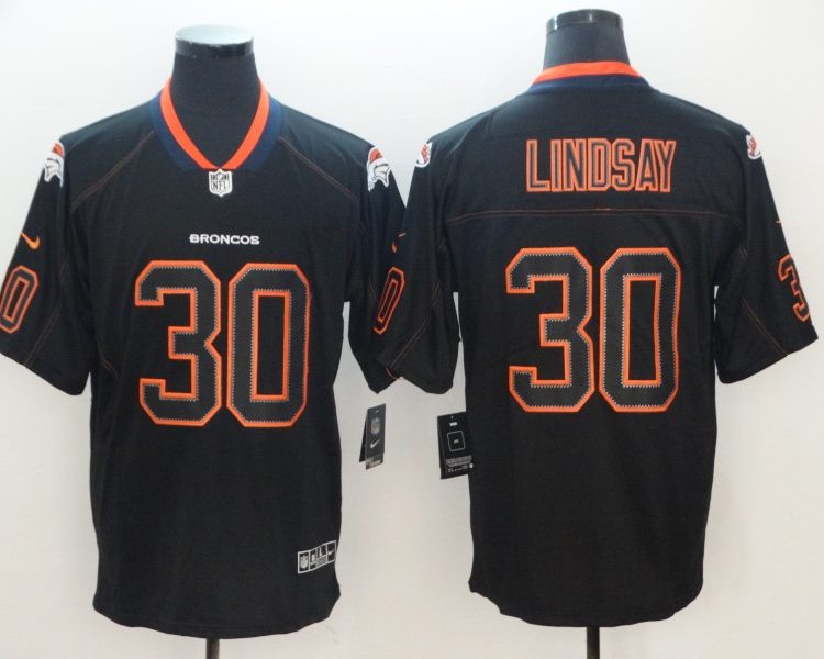 Men's Denver Broncos Phillip Lindsay #30 Black Jersey