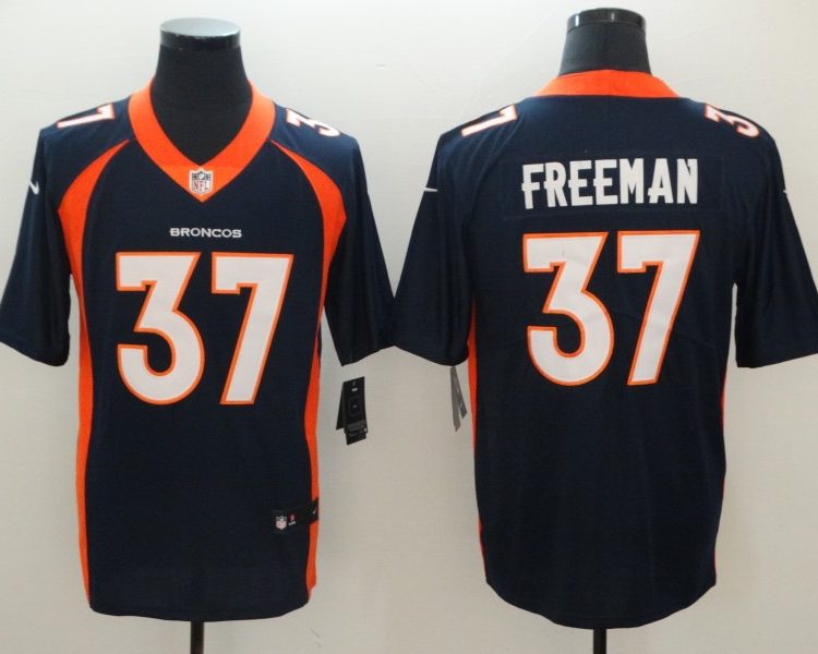 Men's Denver Broncos Royce Freeman #37 Navy Jersey