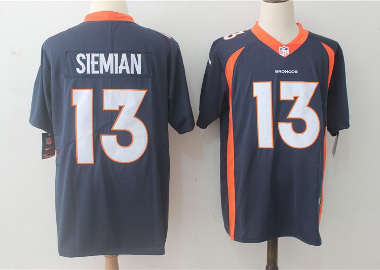 Men's Denver Broncos Trevor Siemian #13 Navy Jersey