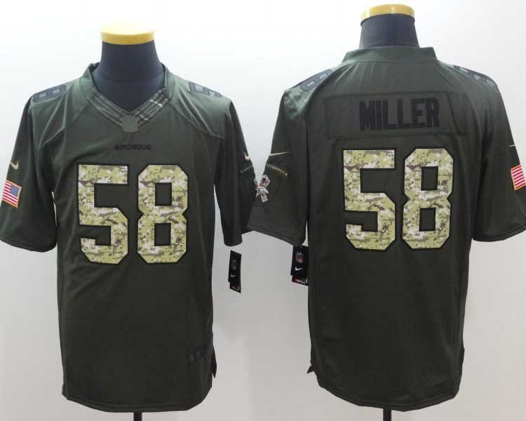 Men's Denver Broncos Von Miller #58 Army Green Jersey