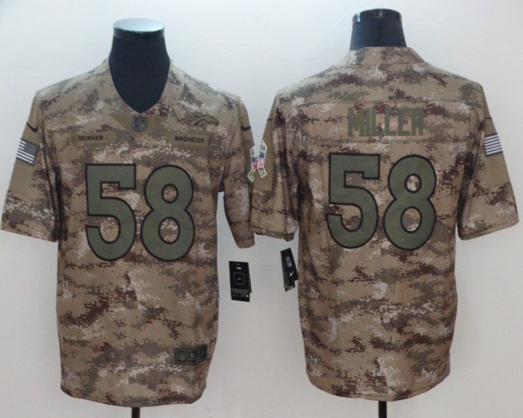 Men's Denver Broncos Von Miller #58 Camouflage Jersey