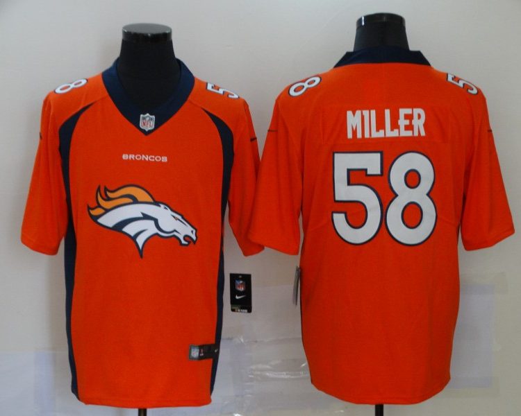 Men's Denver Broncos Von Miller #58 Orange Jersey