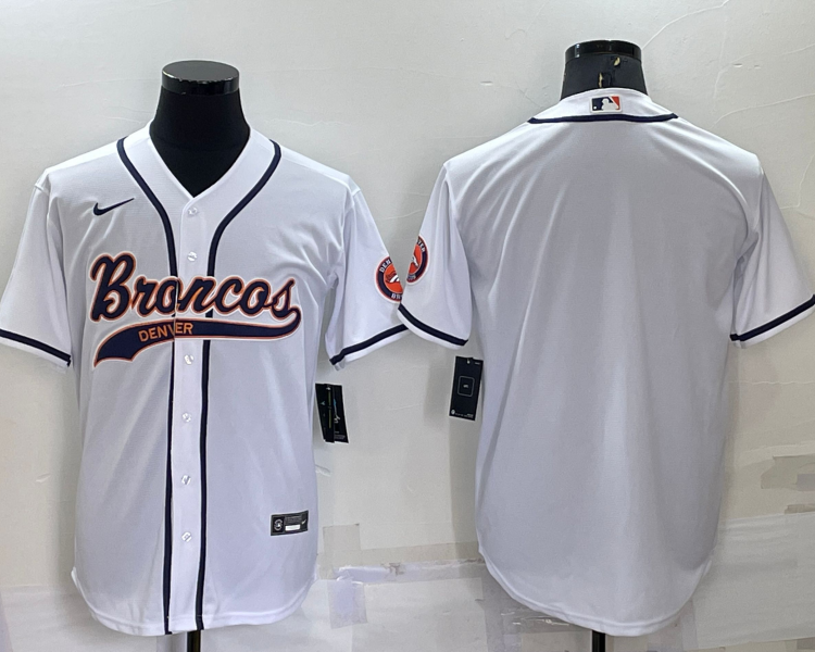 Men's Denver Broncos White Blank Jersey