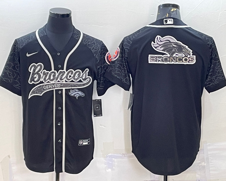 Men's Denver Broncos Black RFLCTV Limited Jersey