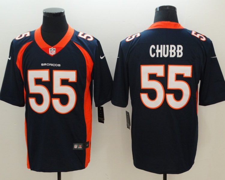 Men's Denver Broncos Bradley Chubb #55 Navy Jersey